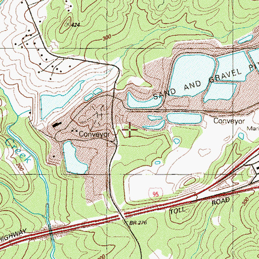 Topographic Map of Mason-Dixon Settling Pond Number One Dam, MD