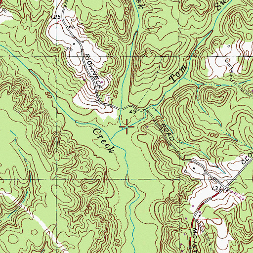 Topographic Map of Rich Neck Creek, MD