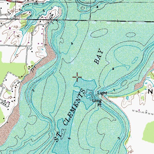 Topographic Map of Saint Celments Bay, MD