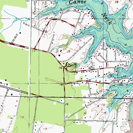 Topographic Map of Abell, MD