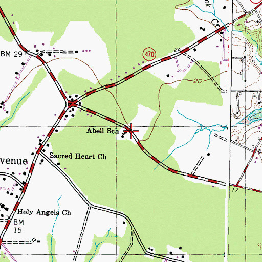 Topographic Map of Abell School, MD