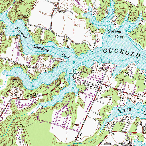 Topographic Map of Back Creek, MD