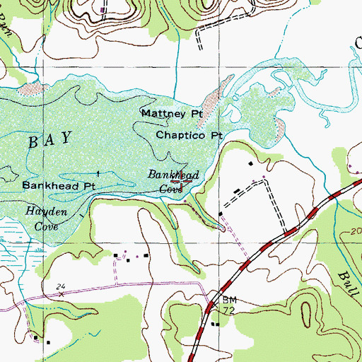 Topographic Map of Bankhead Cove, MD