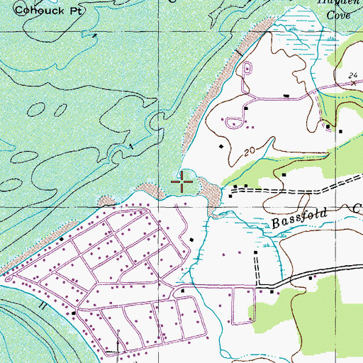 Topographic Map of Bassfold Creek, MD