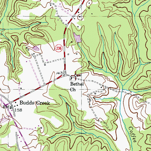 Topographic Map of Bethel Church, MD