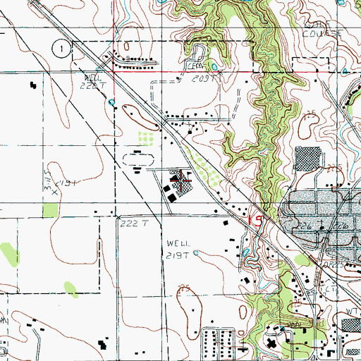 Topographic Map of Lee High School, AR