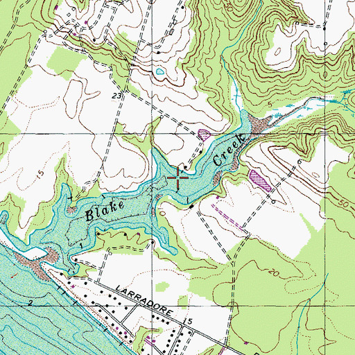 Topographic Map of Blake Creek, MD