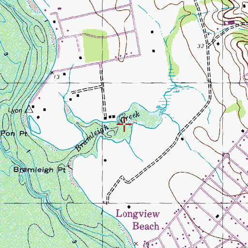 Topographic Map of Bramleigh Creek, MD