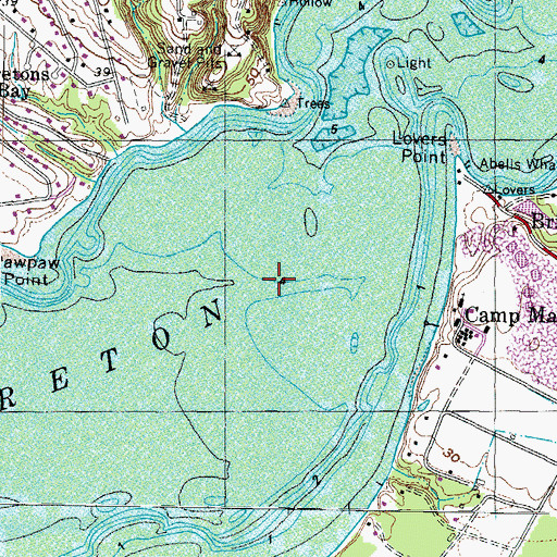 Topographic Map of Breton Bay, MD