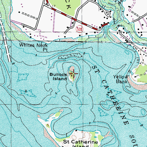 Topographic Map of Bullock Island, MD