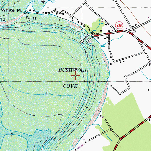 Topographic Map of Bushwood Cove, MD