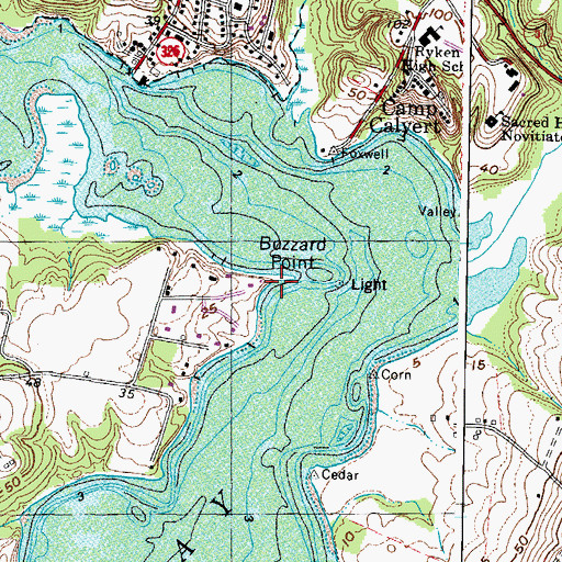 Topographic Map of Buzzard Point, MD