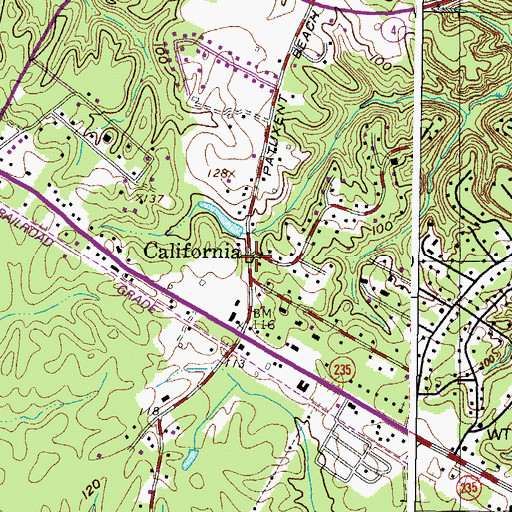 Topographic Map of California, MD