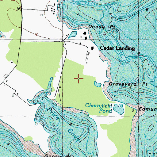 Topographic Map of Camp Cherry Fields, MD