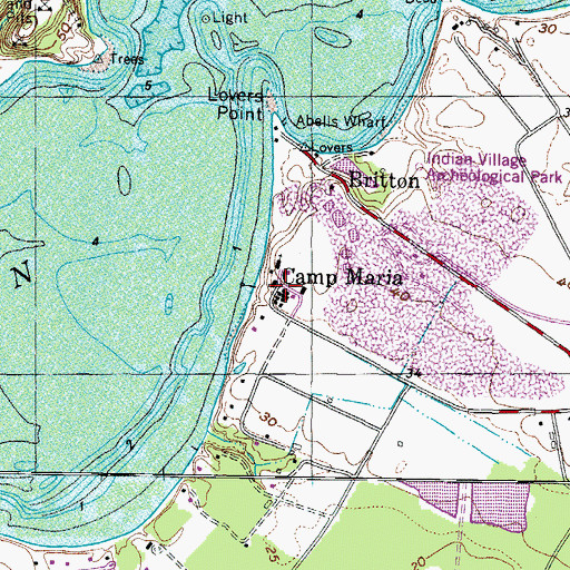 Topographic Map of Camp Maria, MD