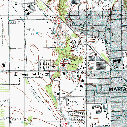 Topographic Map of Lee County Memorial Hospital, AR