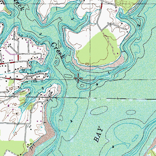 Topographic Map of Canoe Neck Creek, MD