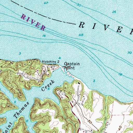Topographic Map of Captain Point, MD