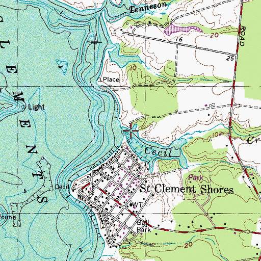 Topographic Map of Cecil Creek, MD
