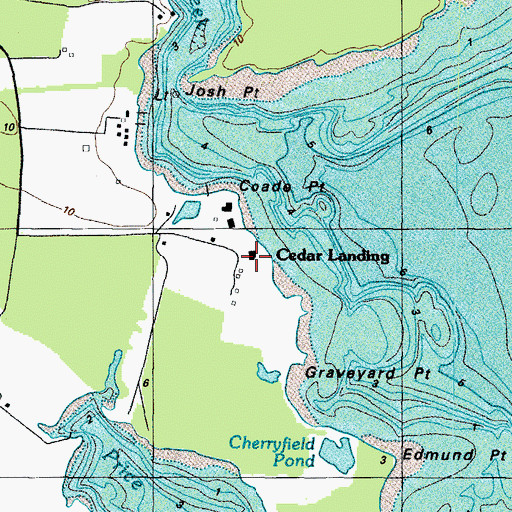 Topographic Map of Cedar Landing, MD