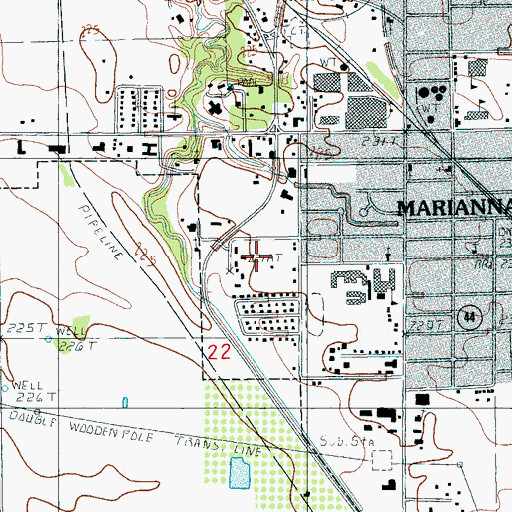 Topographic Map of Atkins Park, AR