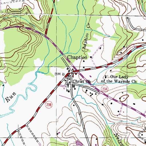 Topographic Map of Chaptico, MD