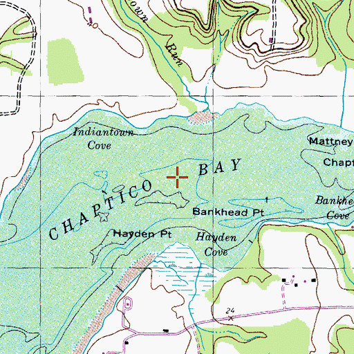 Topographic Map of Chaptico Bay, MD