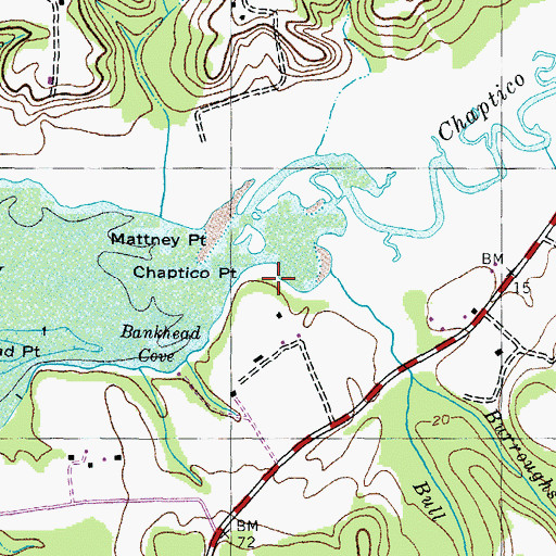 Topographic Map of Chaptico Point, MD