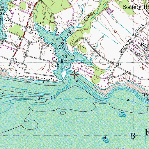 Topographic Map of Cherry Cove Creek, MD