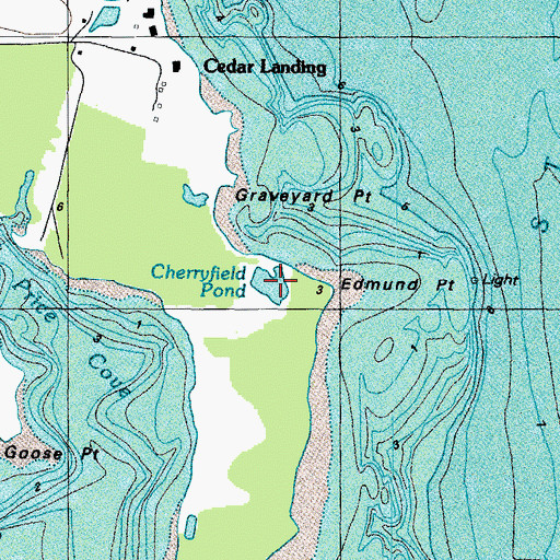 Topographic Map of Cherryfield Pond, MD
