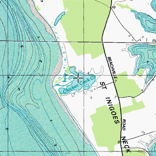 Topographic Map of Chicken Cock Creek, MD