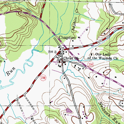 Topographic Map of Christ Church, MD