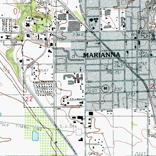 Topographic Map of Anna Strong Middle School, AR