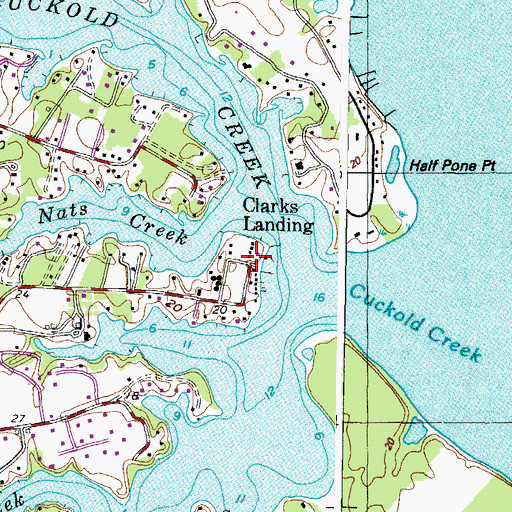 Topographic Map of Clarks Landing, MD