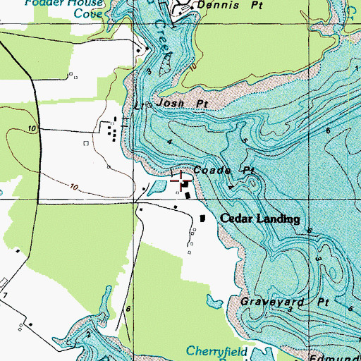 Topographic Map of Coade Point, MD
