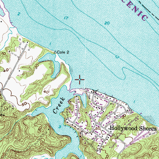 Topographic Map of Cole Creek, MD