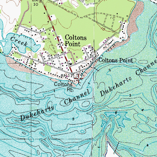 Topographic Map of Coltons Point, MD