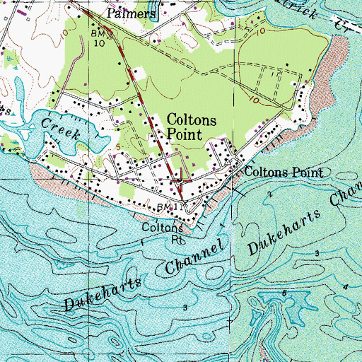 Topographic Map of Coltons Point, MD