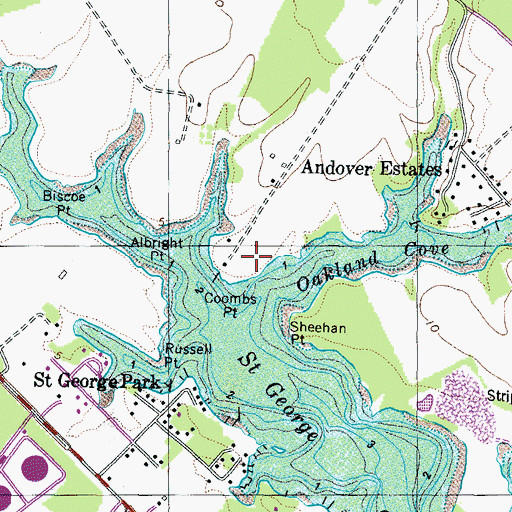 Topographic Map of Coombs Point, MD
