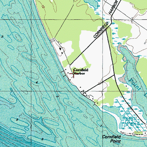 Topographic Map of Cornfield Harbor, MD