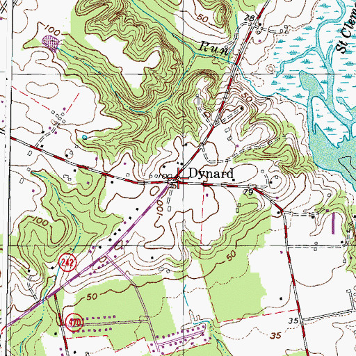 Topographic Map of Dynard, MD