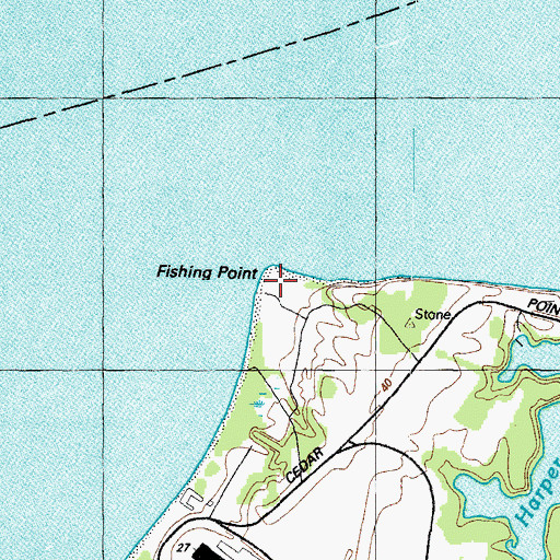 Topographic Map of Fishing Point, MD