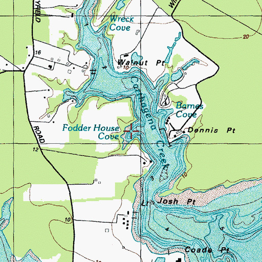 Topographic Map of Fodder House Cove, MD