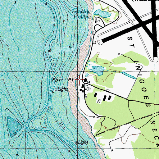 Topographic Map of Fort Point, MD