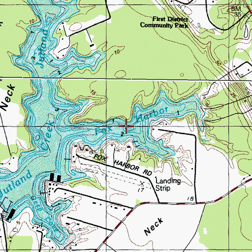 Topographic Map of Fox Harbor, MD