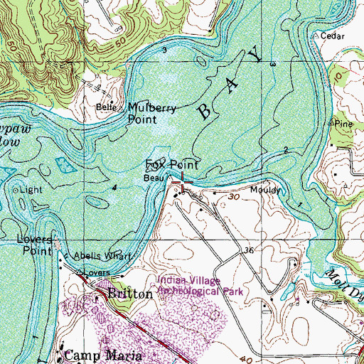 Topographic Map of Fox Point, MD