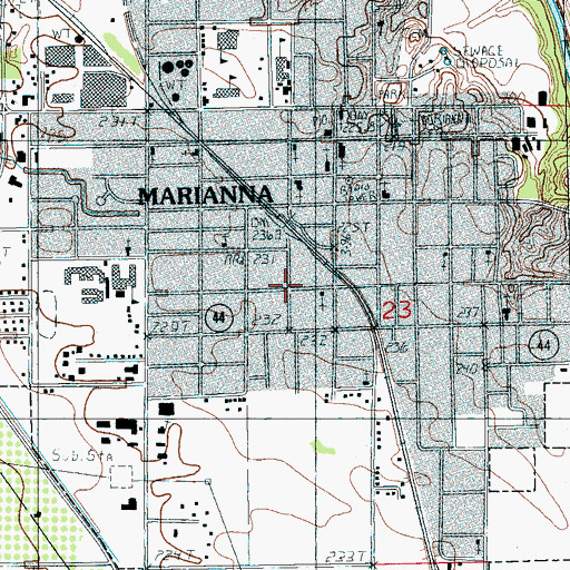 Topographic Map of Lee County Training School (historical), AR