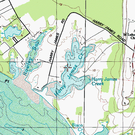 Topographic Map of Harry James Creek, MD