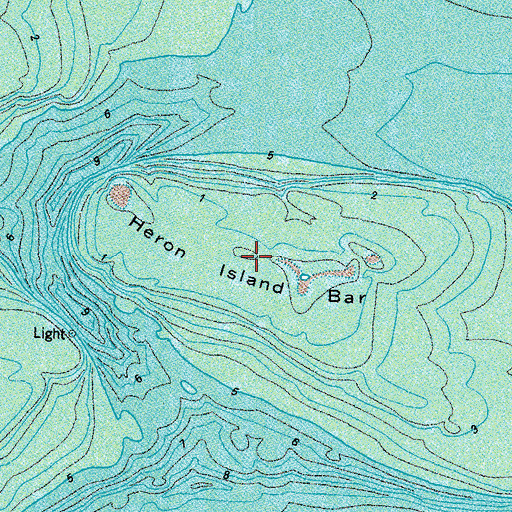 Topographic Map of Heron Island Bar, MD