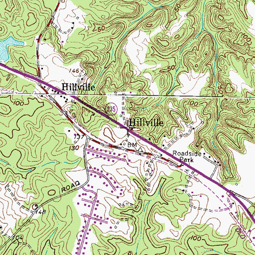 Topographic Map of Hillville, MD